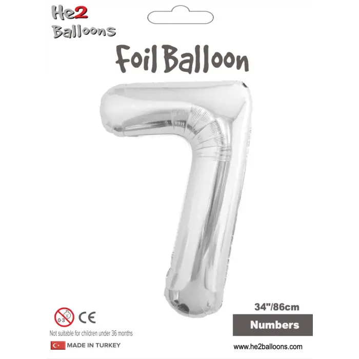 34 Gümüş Renk Folyo Balon ( 7 )