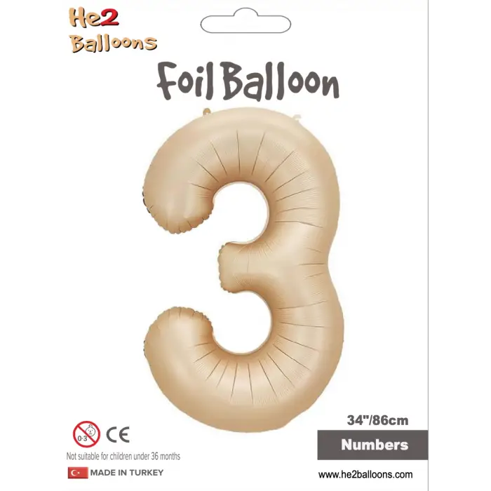 34 Karamel Renk Folyo Balon ( 3 )