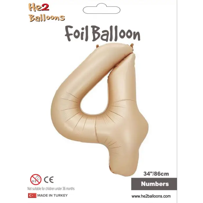 34 Karamel Renk Folyo Balon ( 4 )