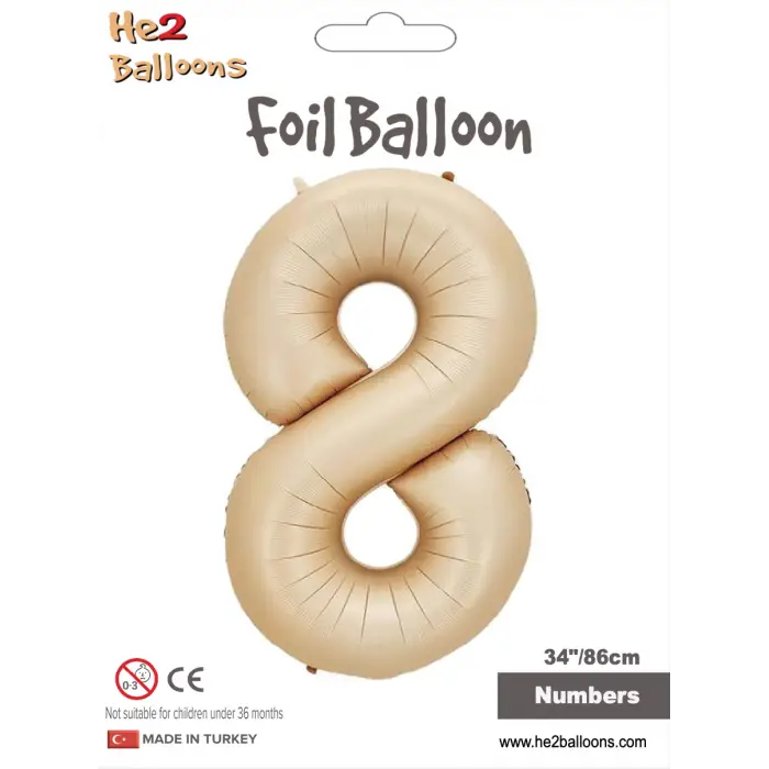 34 Karamel Renk Folyo Balon ( 8 )