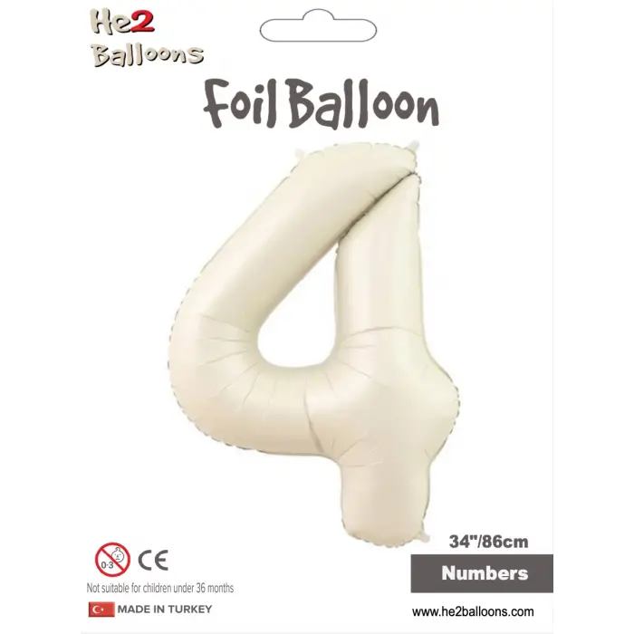34 Krem Renk Folyo Balon ( 4 )