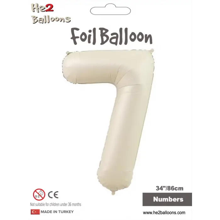 34 Krem Renk Folyo Balon ( 7 )