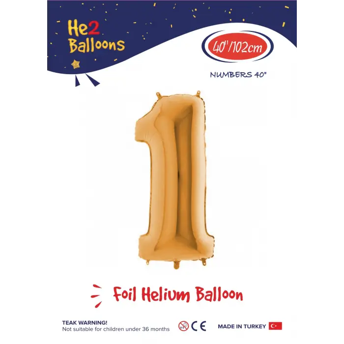 40 Altın Renk Folyo Balon ( 1 )