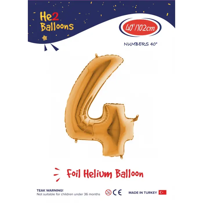 40 Altın Renk Folyo Balon ( 4 )