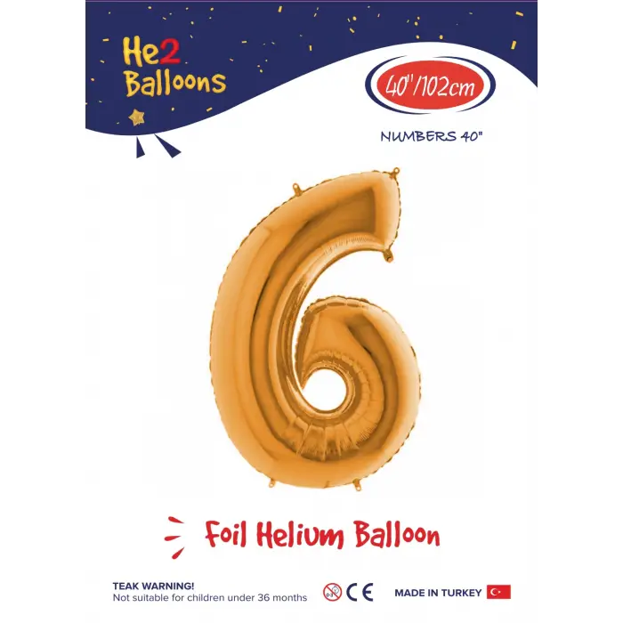 40 Altın Renk Folyo Balon ( 6 )