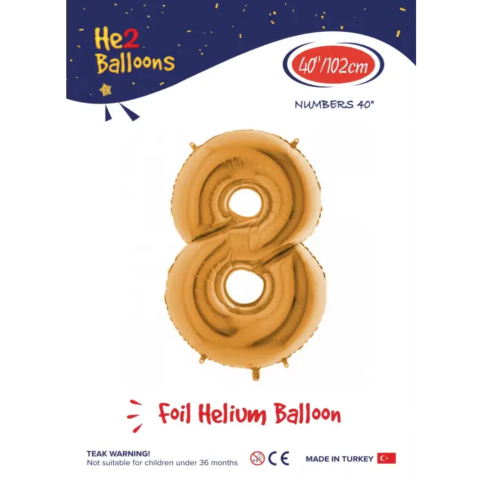 40 Altın Renk Folyo Balon ( 8 )