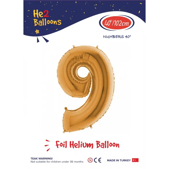 40 Altın Renk Folyo Balon ( 9 )