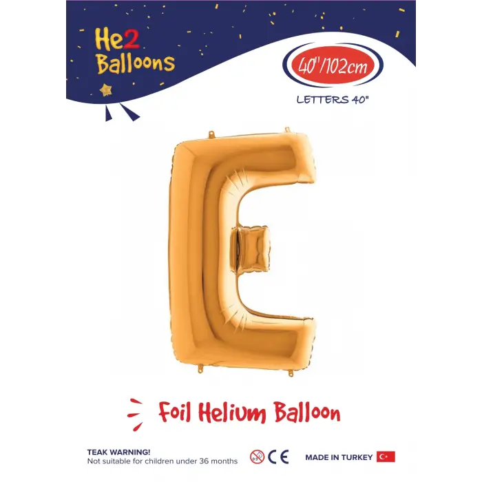 40 Altın Renk Folyo Balon ( E )