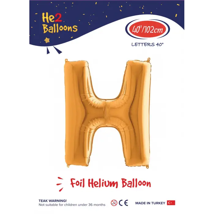 40 Altın Renk Folyo Balon ( H )
