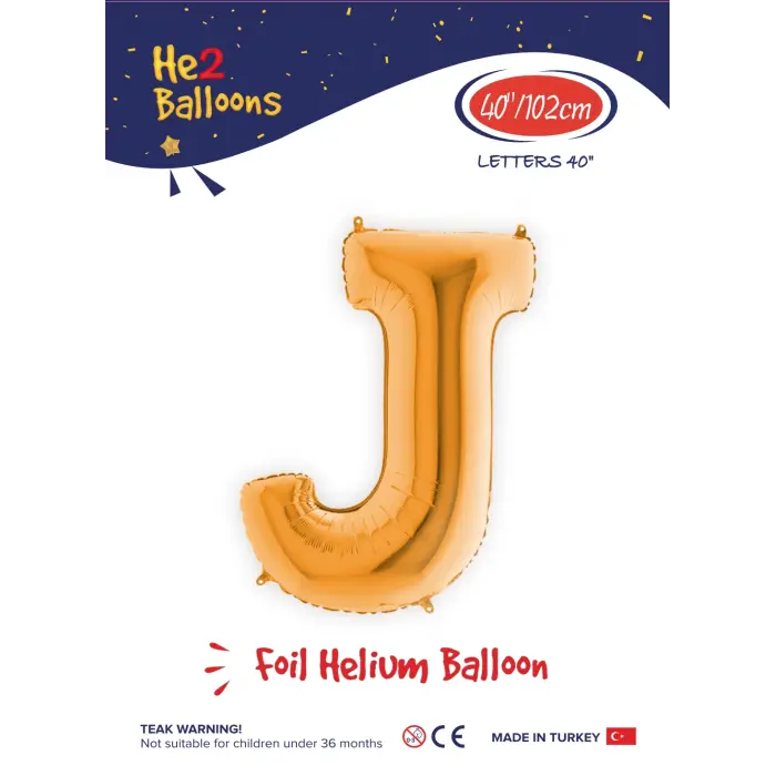 40 Altın Renk Folyo Balon ( J )