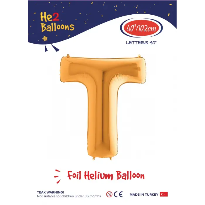40 Altın Renk Folyo Balon ( T )
