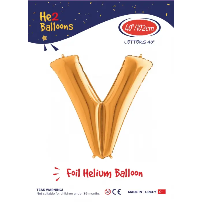 40 Altın Renk Folyo Balon ( V )