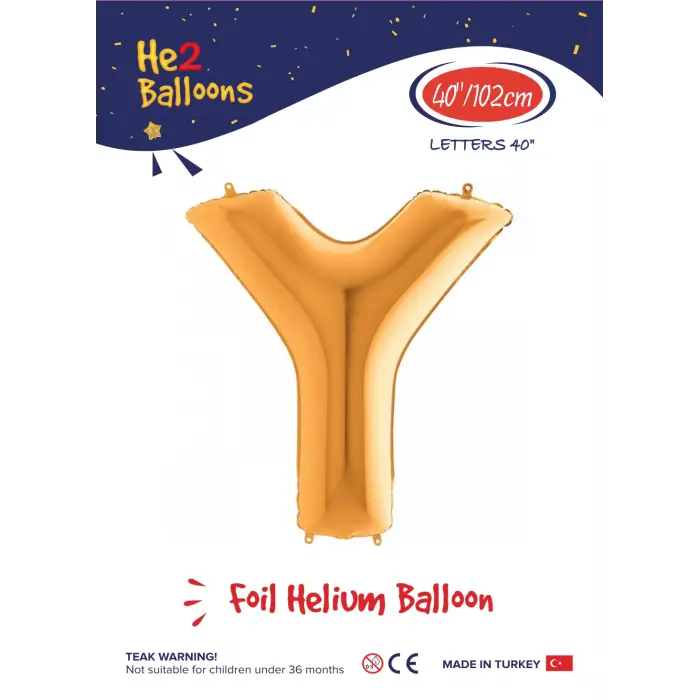 40 Altın Renk Folyo Balon ( Y )