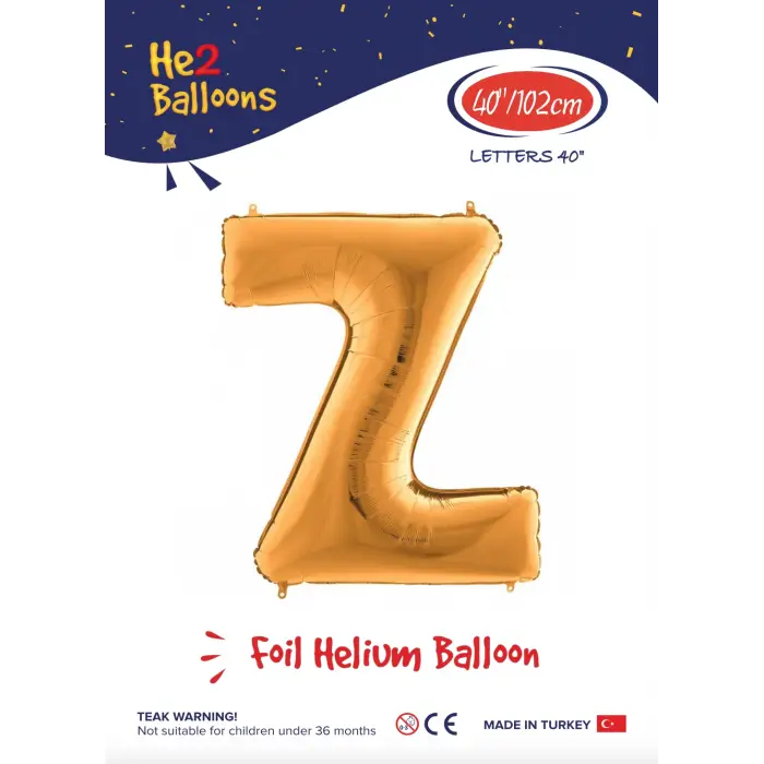 40 Altın Renk Folyo Balon ( Z )