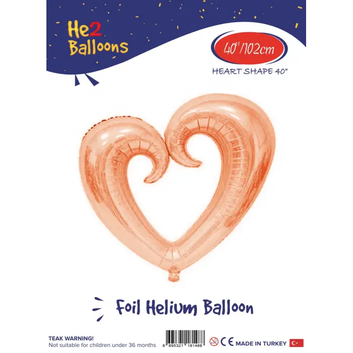40 Delikli Rose Gold Kalp Folyo Balon