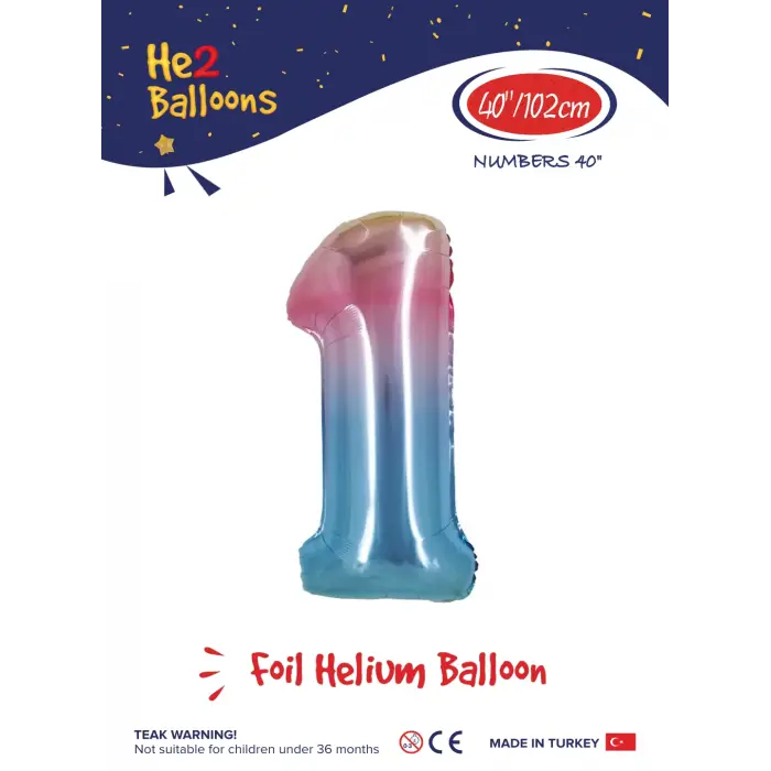 40 Gökkuşağı Renk Folyo Balon ( 1 )
