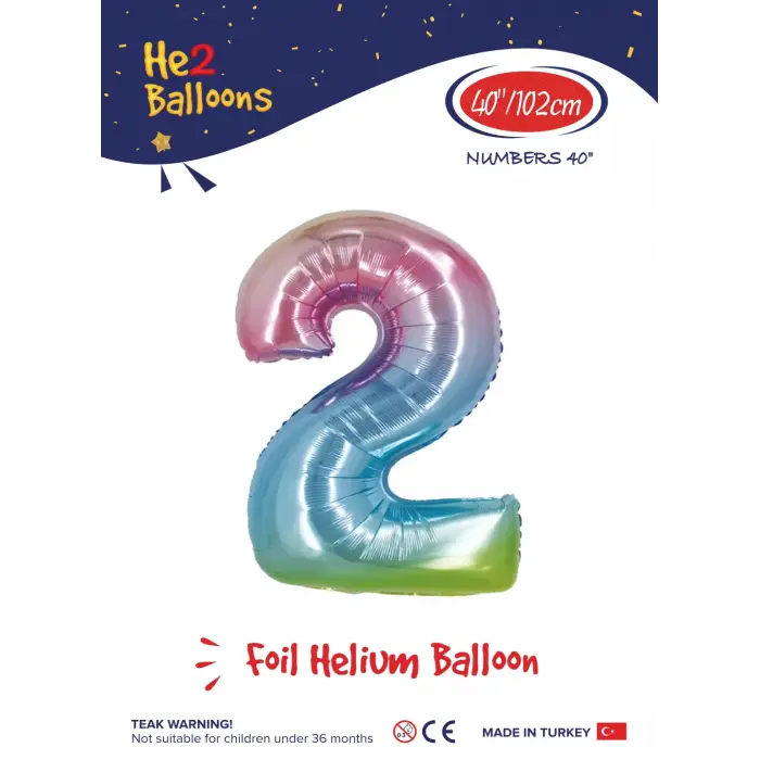40 Gökkuşağı Renk Folyo Balon ( 2 )