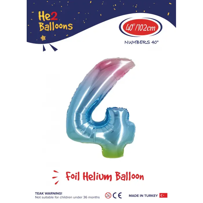 40 Gökkuşağı Renk Folyo Balon ( 4 )