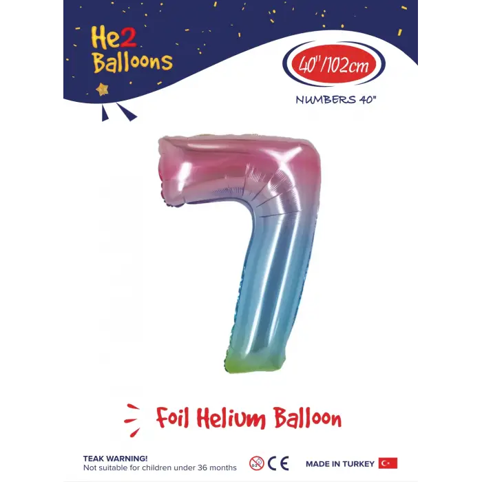 40 Gökkuşağı Renk Folyo Balon ( 7 )