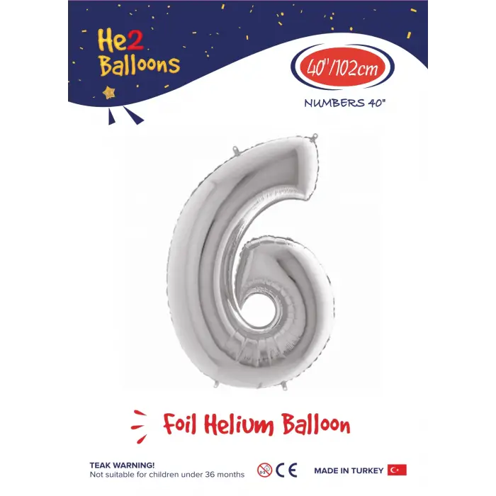 40 Gümüş Renk Folyo Balon ( 6 )