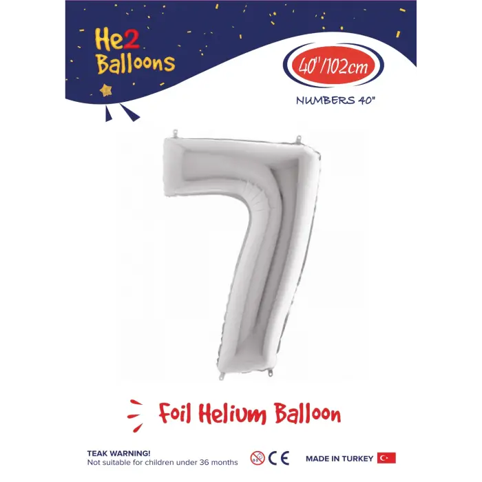 40 Gümüş Renk Folyo Balon ( 7 )