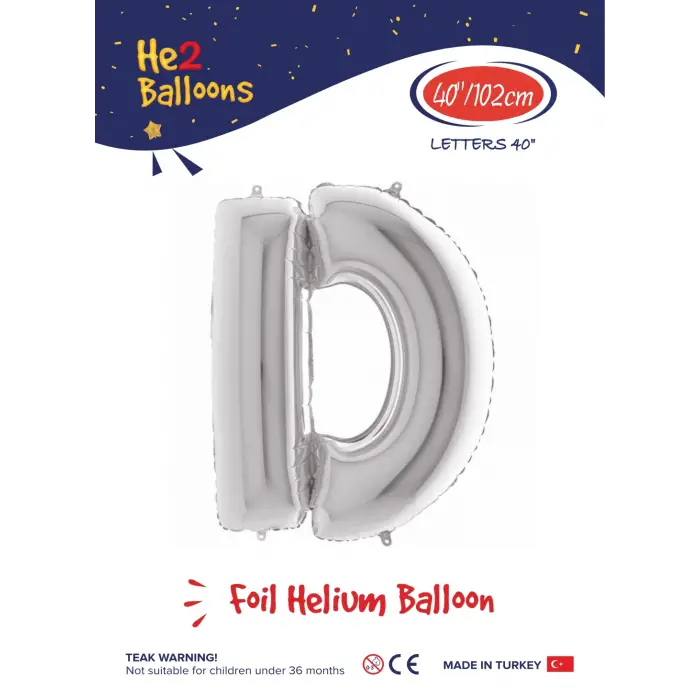 40 Gümüş Renk Folyo Balon ( D )