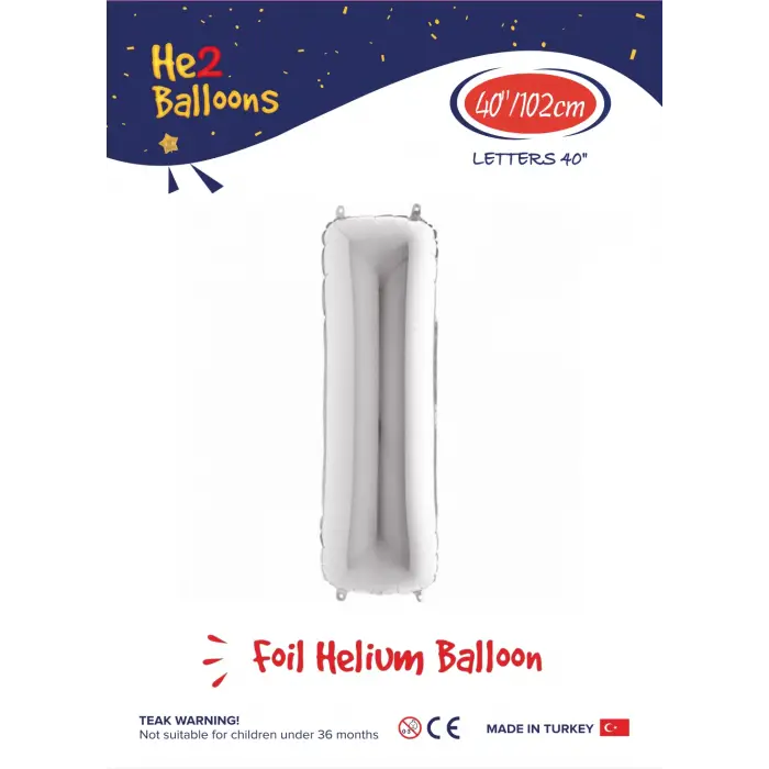 40 Gümüş Renk Folyo Balon ( I )