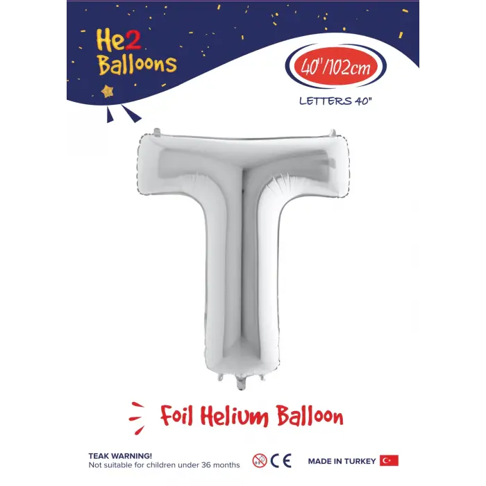 40 Gümüş Renk Folyo Balon ( T )