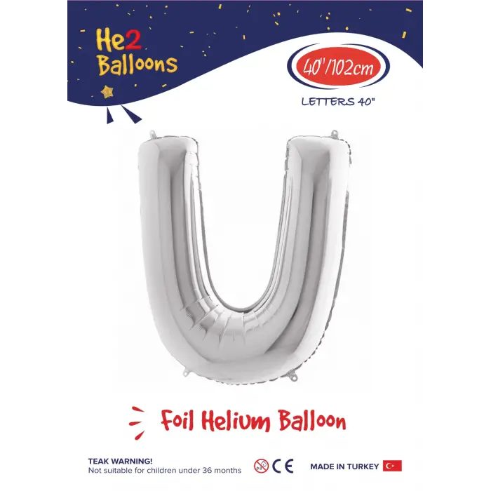 40 Gümüş Renk Folyo Balon ( U )