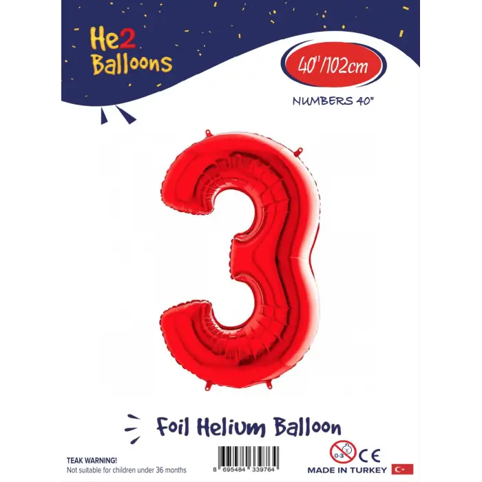 40 Kırmızı Renk Folyo Balon ( 3 )