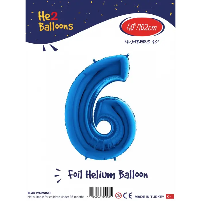 40 Mavi Renk Folyo Balon ( 6 )