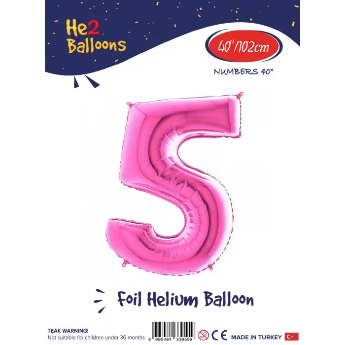 40 Pembe Renk Folyo Balon ( 5 )