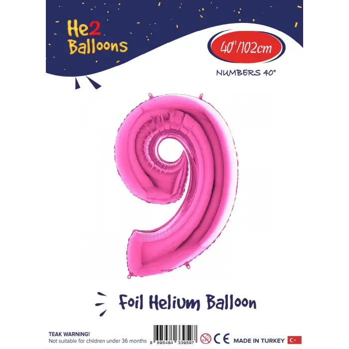 40 Pembe Renk Folyo Balon ( 9 )