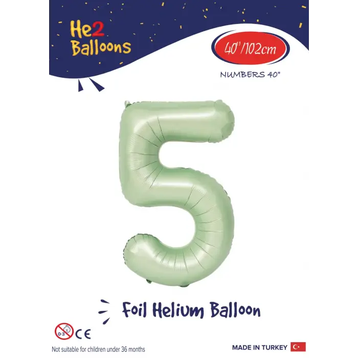 40 Su Yeşili Renk Folyo Balon ( 5 )