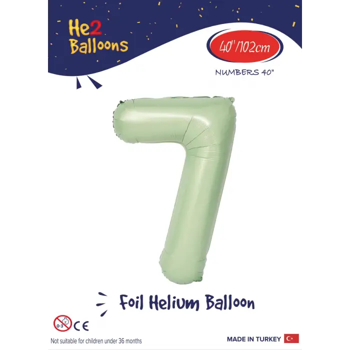 40 Su Yeşili Renk Folyo Balon ( 7 )