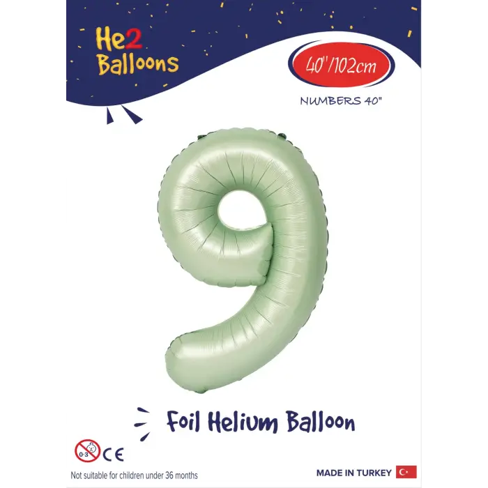 40 Su Yeşili Renk Folyo Balon ( 9 )
