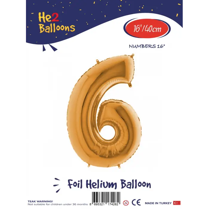 16Altın Folyo Balon ( 6 )