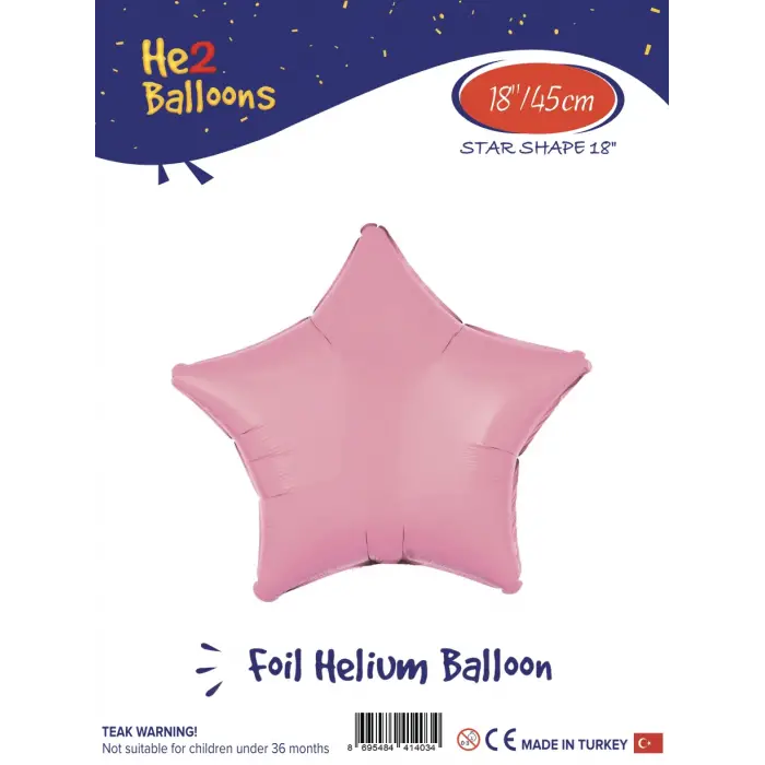 18 Açık Pembe Yıldız Folyo Balon