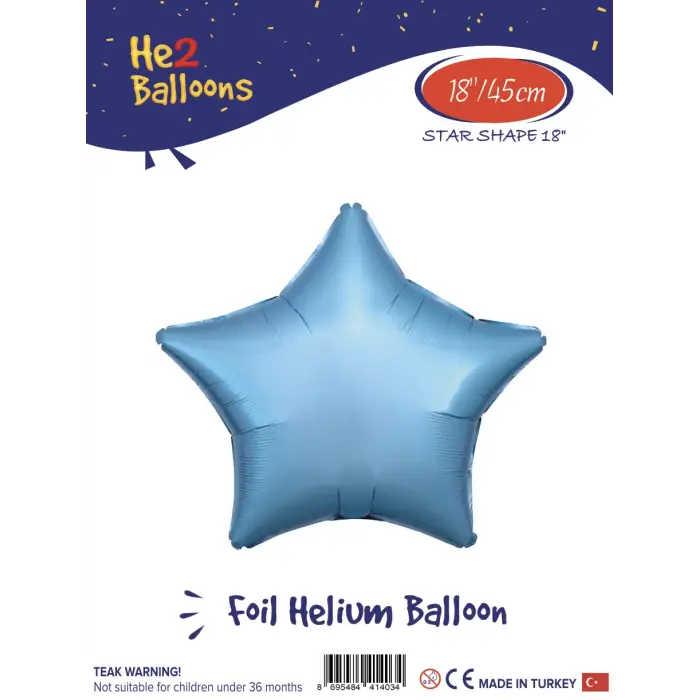 18 Açık Mavi Yıldız Folyo Balon