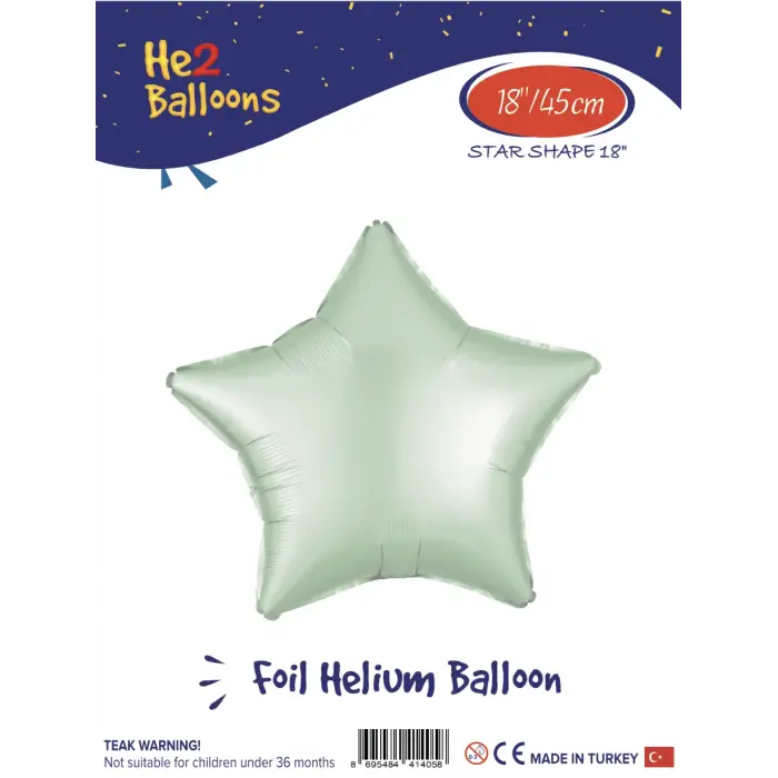 18 Su Yeşili Yıldız Folyo Balon