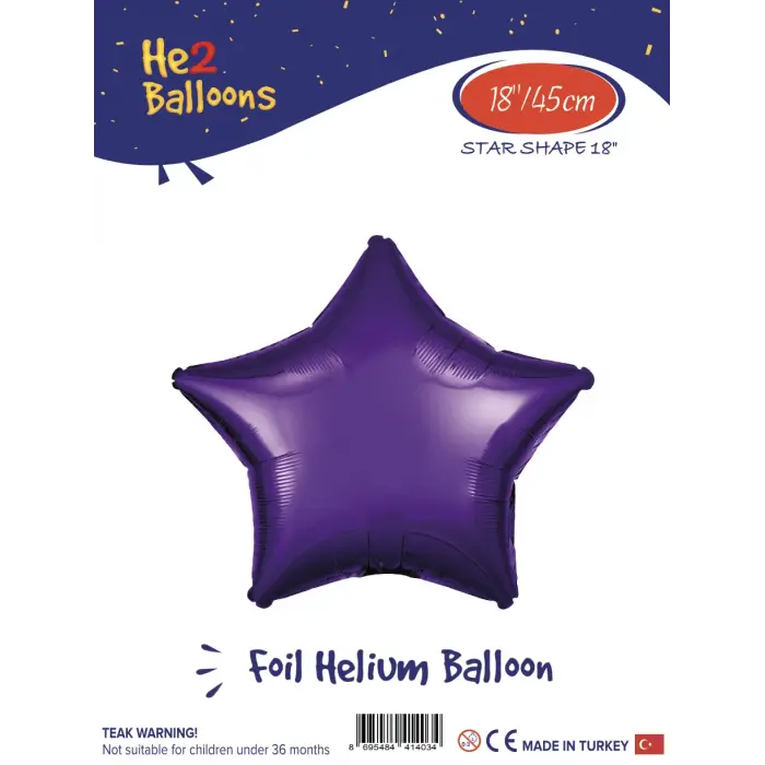 18 Mor Yıldız Folyo Balon