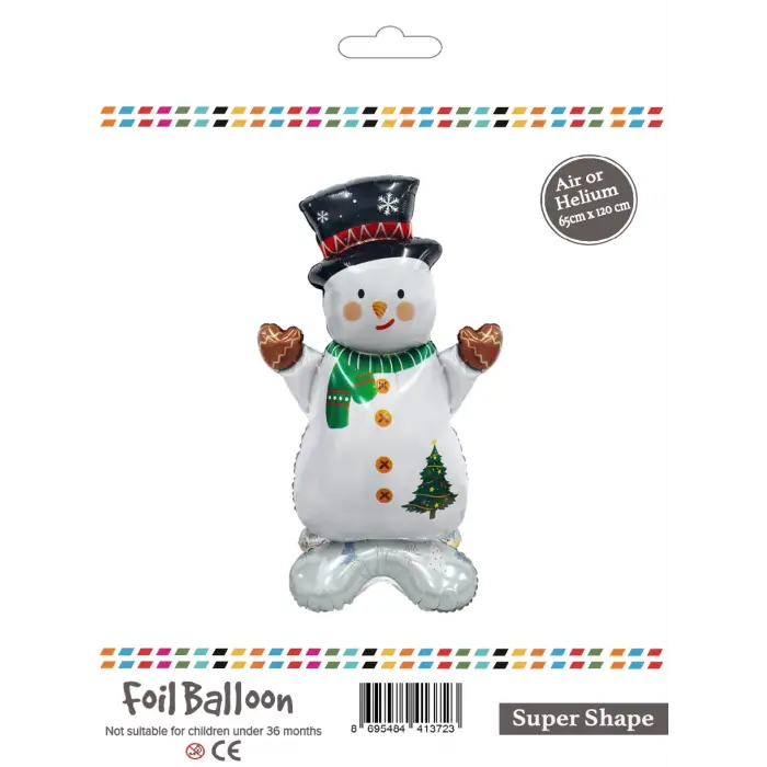 Ayaklı Kardan Adam Folyo Balon 65x120 CM