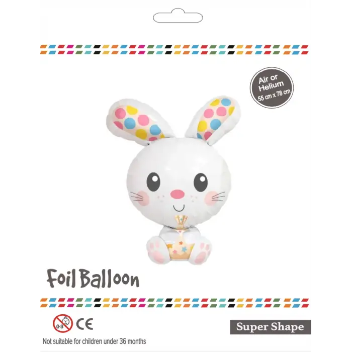 Beyaz Tavşan Folyo Balon