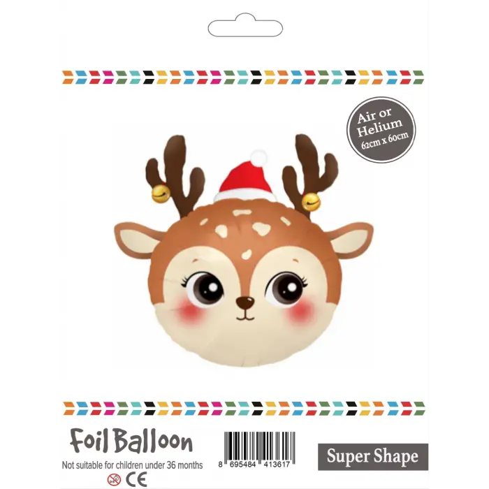 Boynuzlu Geyik Kafası Folyo Balon 62x60 CM