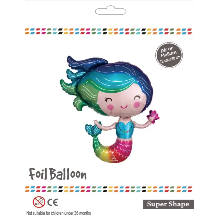 Mavi Deniz Kızı Folyo Balon