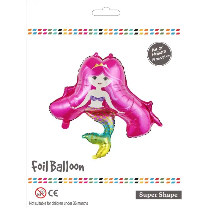 Pembe Deniz Kızı Folyo Balon