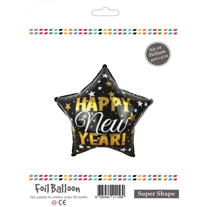 Folyo Balon 45cm Yıldız Happy New Year