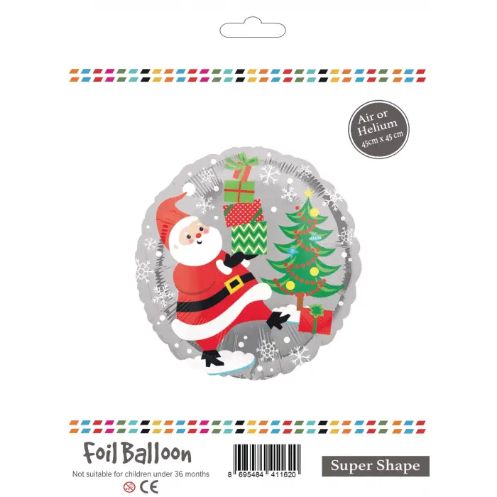 Folyo Balon 45cm Yuvarlak Noel Baba