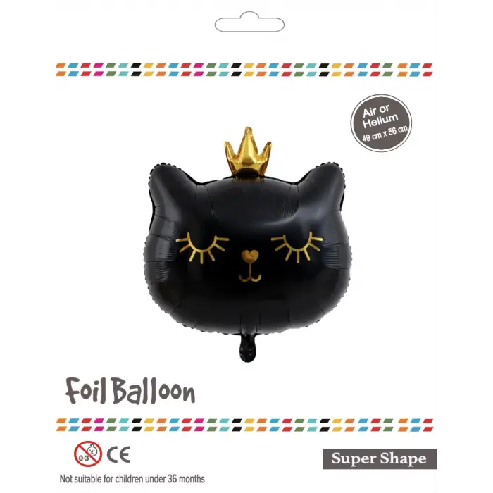 Kara Kedi Kafası Folyo Balon