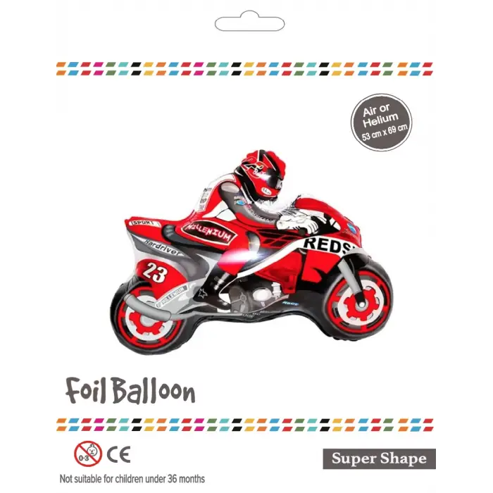 Kırmızı Motorsiklet Folyo Balon